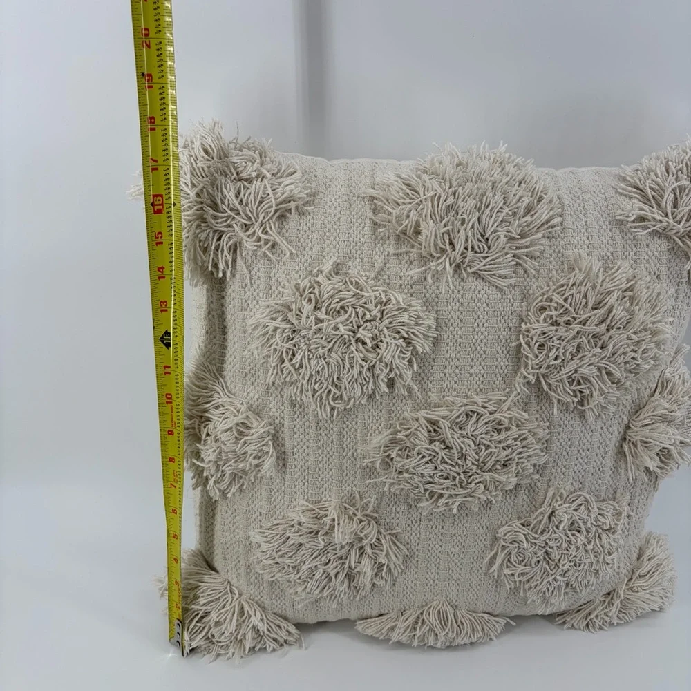 Barrio Shaggy Dot Fringe Pillow, 18